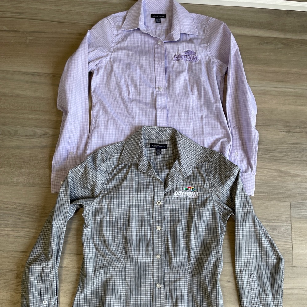 Daytona International Speedway Womens Long Sleeve Blouse‎ Shirt Landmark Small